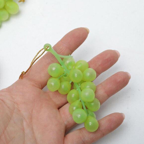 Artificial Mini Grape Clusters Green Rubber Ornament Holiday Fall Tree Wreath x2 - Picture 5 of 6